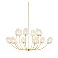 Suspension en verre soufflé avec structure dorée, 12 lumières.